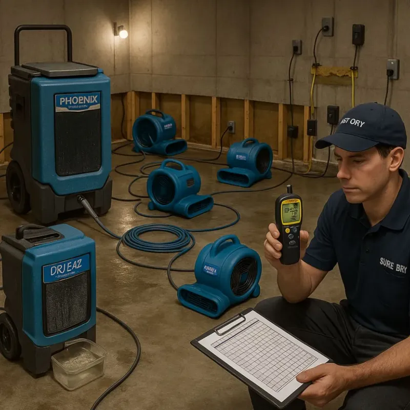 Structural Drying and Dehumidification process in Dubuque County, IA